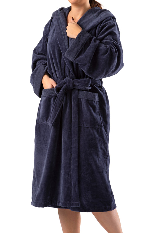 Badjas Camille Blauw – Zachte Luxe Badjas | Six Senses